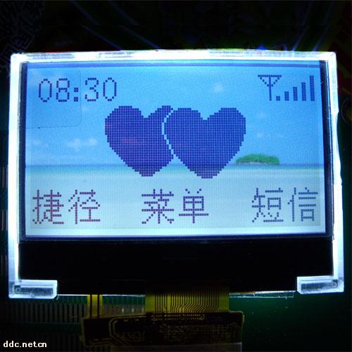 1.8寸單色LCD液晶顯示屏128*64圖形點陣COG結構
