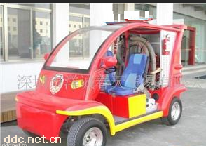 洋城春天紅色2座電動消防車